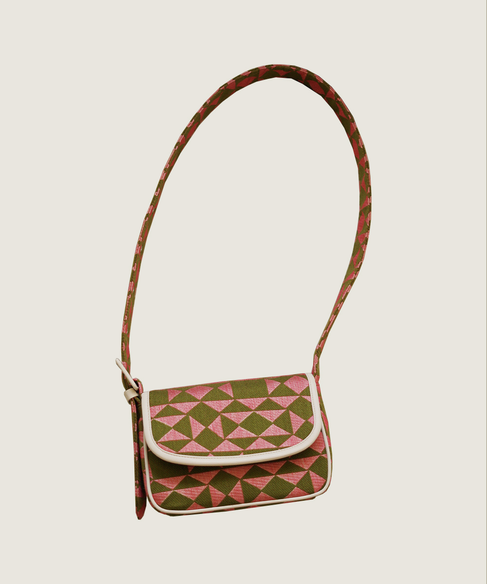Merlot classic bag _ khaki &amp; pink